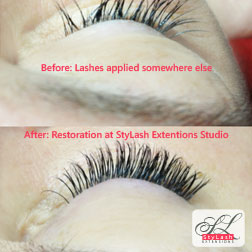 EyeLash Extensions correction photo